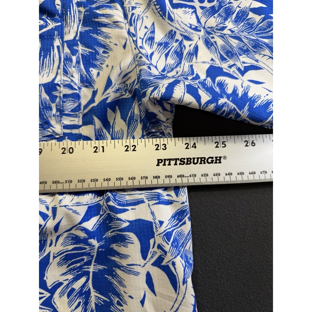 Columbia PFG Vented Fishing Shirt Large Allover Print Tropical Swordfish Blue - Picture 3 of 8